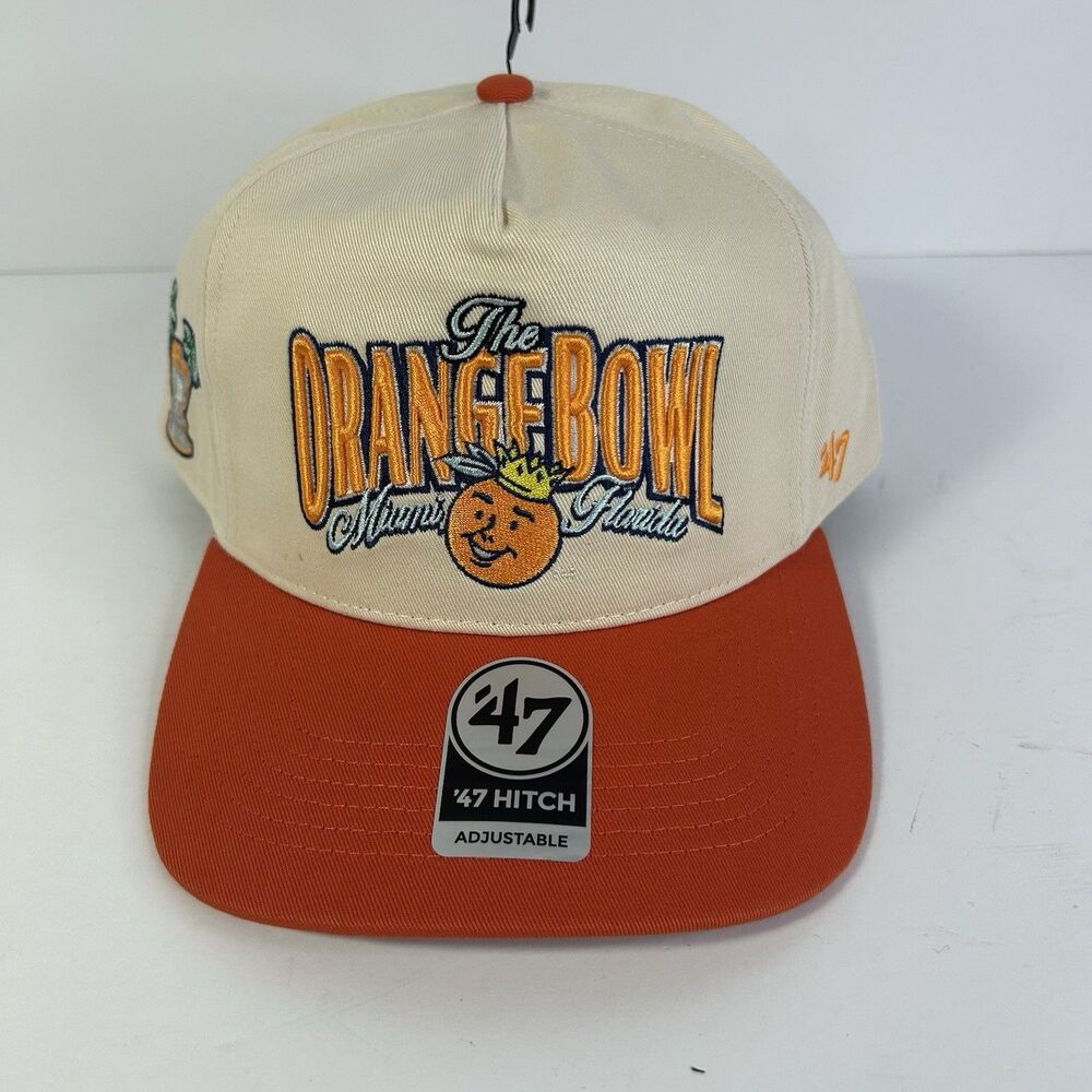 '47 Hitch Hat Mens Adjustable Orange Bowl Miami Florida Cream Orange Snapback